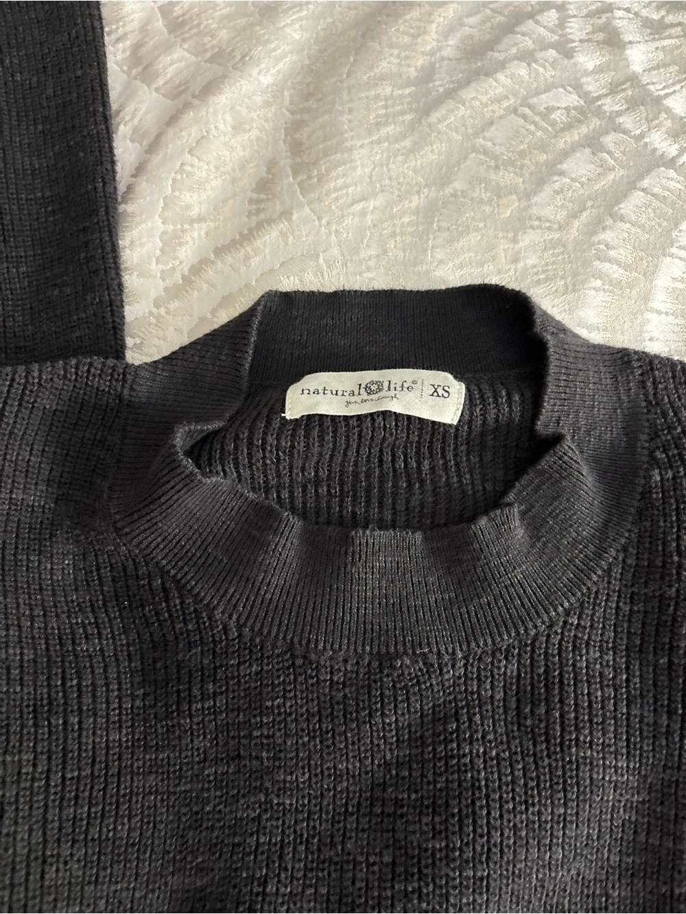 NATURAL LIFE Black Ribbed Knit Sweater - Picture 5 of 7